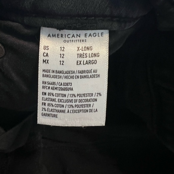 American Eagle Outfitters X-Long Distressed Black Skinny Jeans 🦅 - Picture 9 of 10